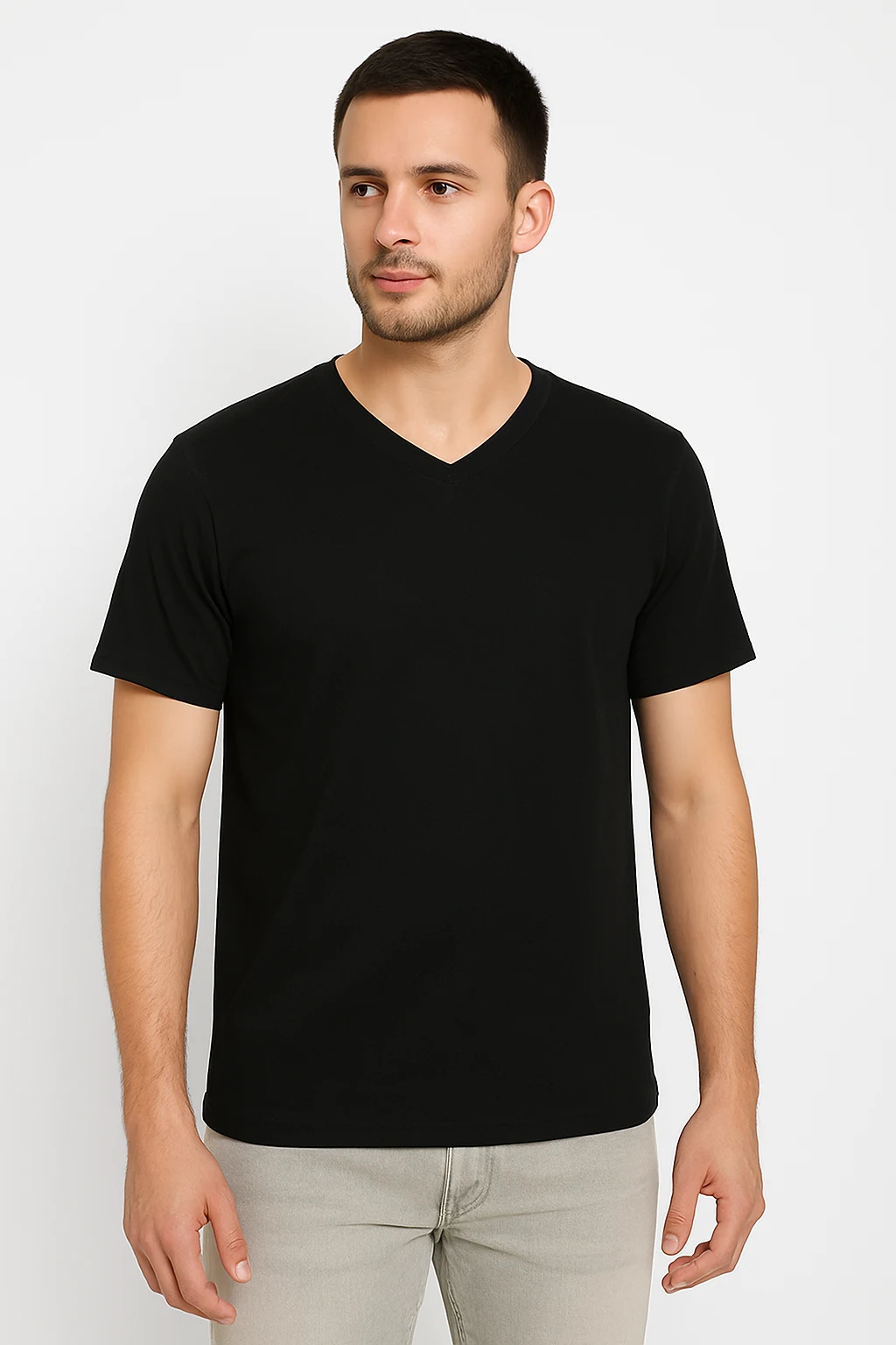Half sleeve v neck